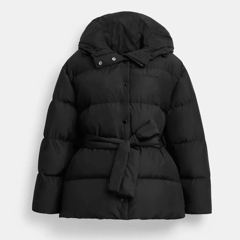 Authentic Coach Short Puffer With Belt
